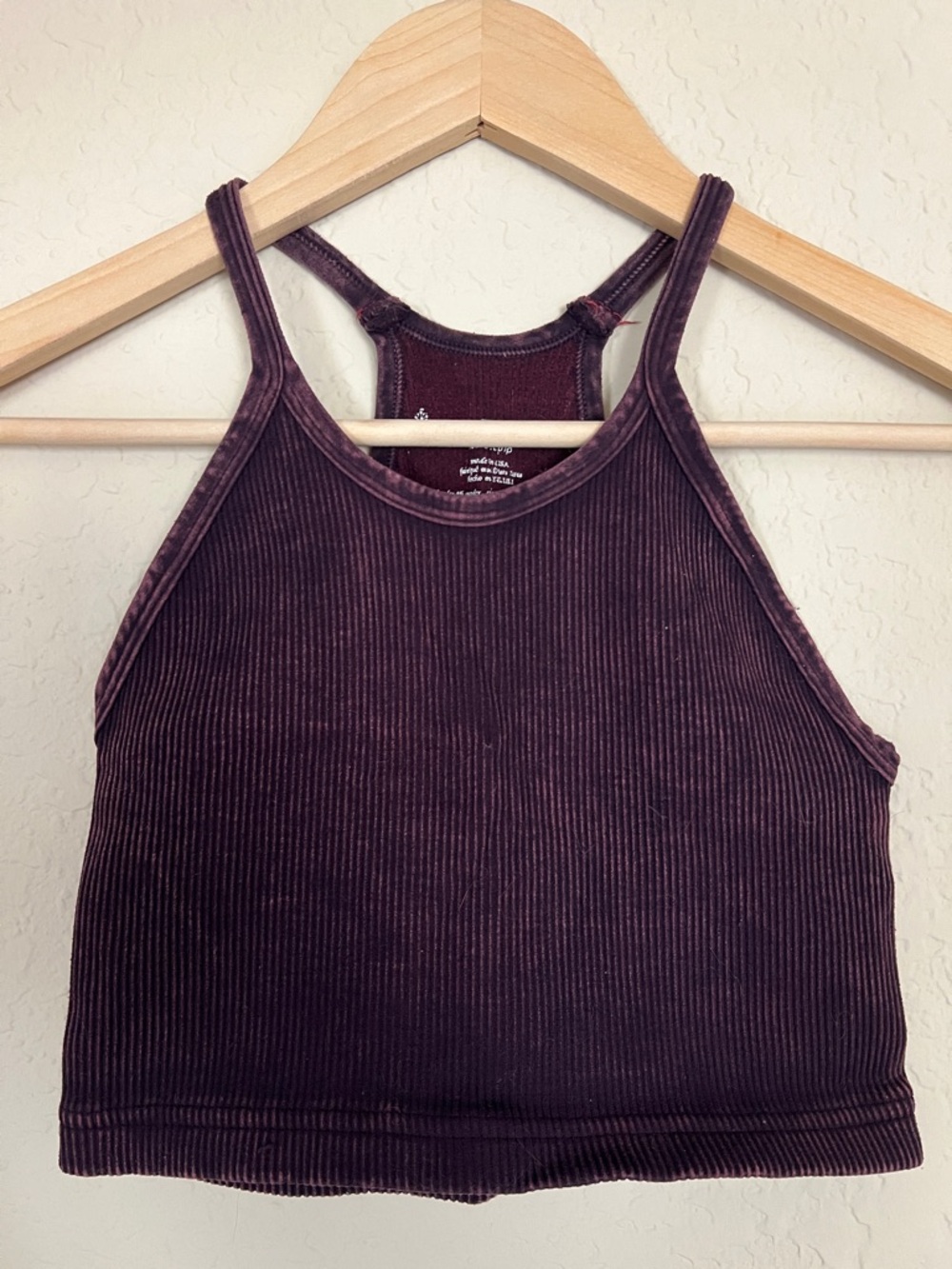 Free People FP Happiness Runs Crop Tank / Sports Bras Plum Burgundy Size XS/S